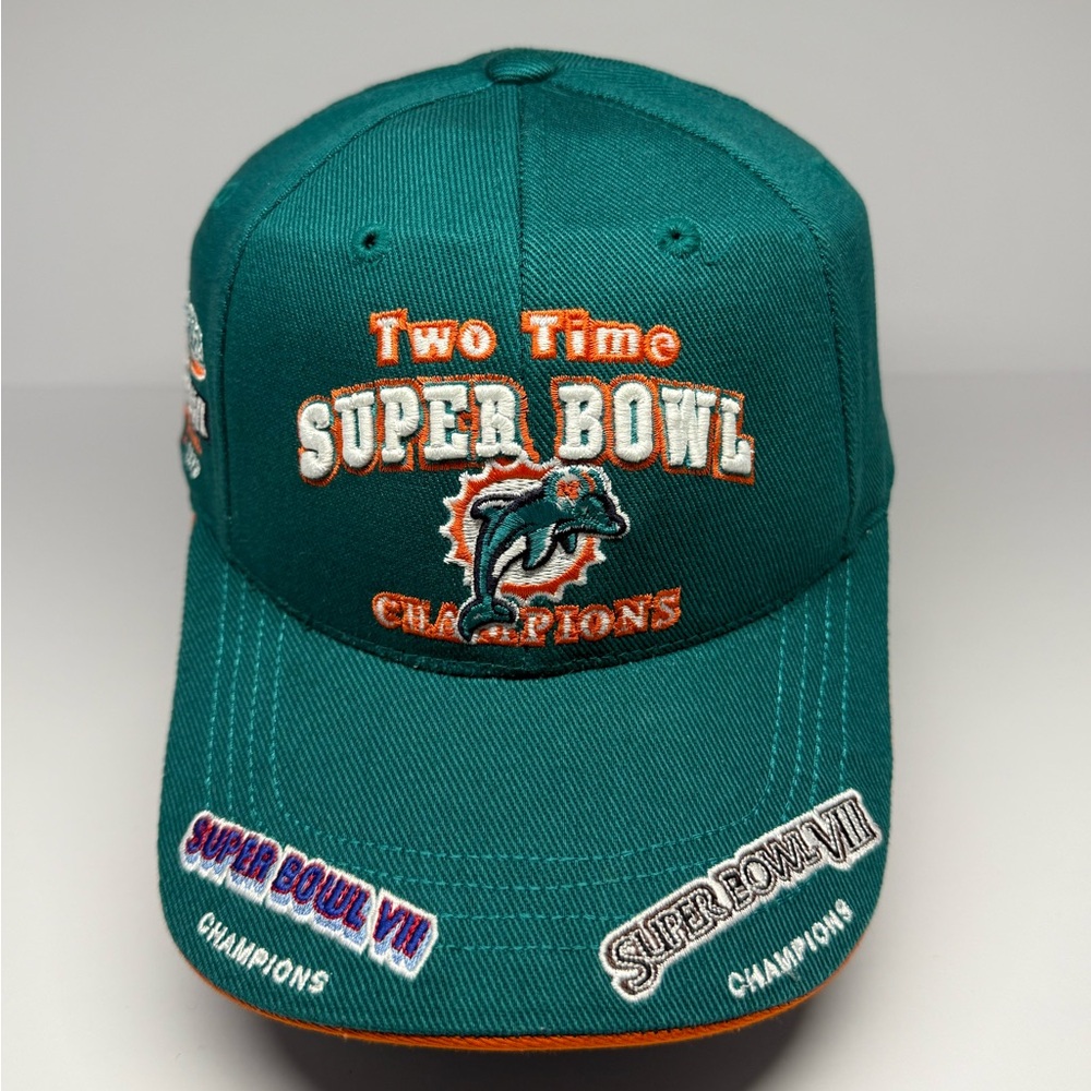 Rare Vintage Reebook NFL Miami Dolphins Two Time Super Bowl Champions